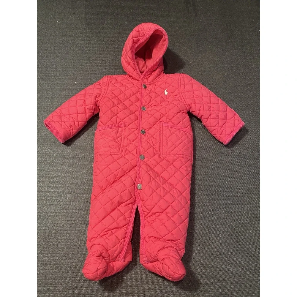 Ralph Lauren Girls Hot Pink Hooded Barn‎ Bunting Size 6M